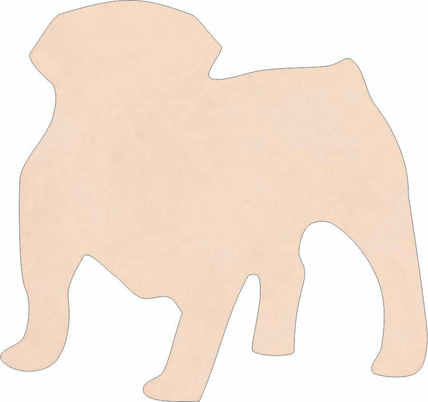 Bulldog Leather Shape, Leather Dog Craft Cutout