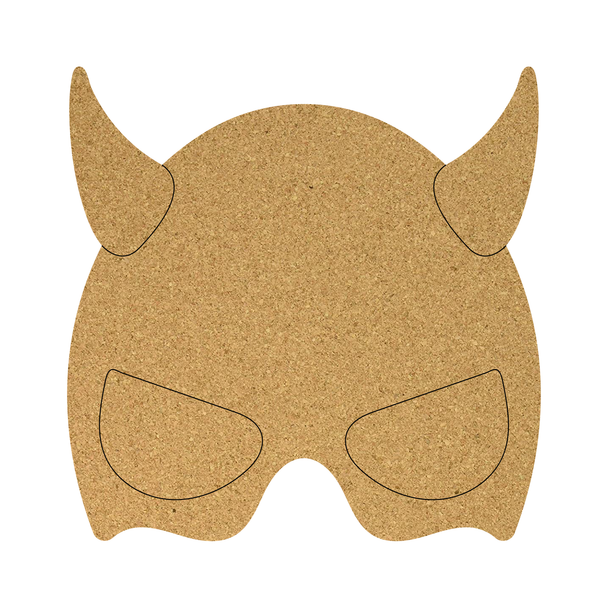 Devil Mask Cork Board Shape, Halloween Craft Cork Cutout