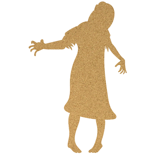 Zombie Girl Cork Board Shape, Cork Halloween Zombie Cutout