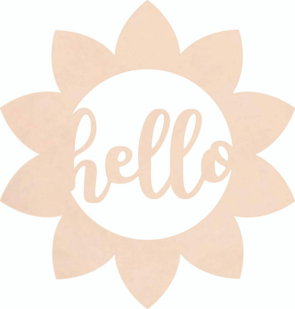 Hello Sunflower Leather Shape, Leather Spring Cutout
