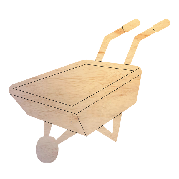 Wooden Wheelbarrow Shape, Spring Wheelbarrow Cutout