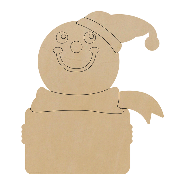 Snowman with Hat Leather Shape, Leather Snowman Cutout