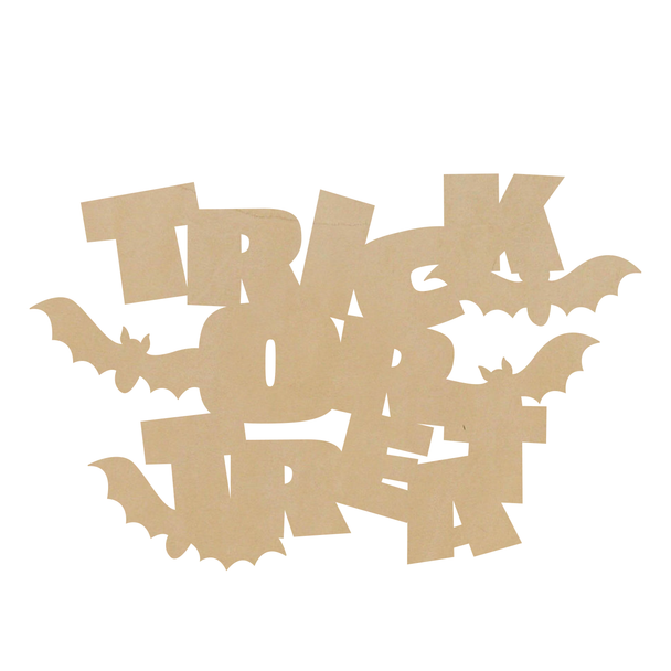 Trick Or Treat Leather Shape, Halloween Leather Cutout