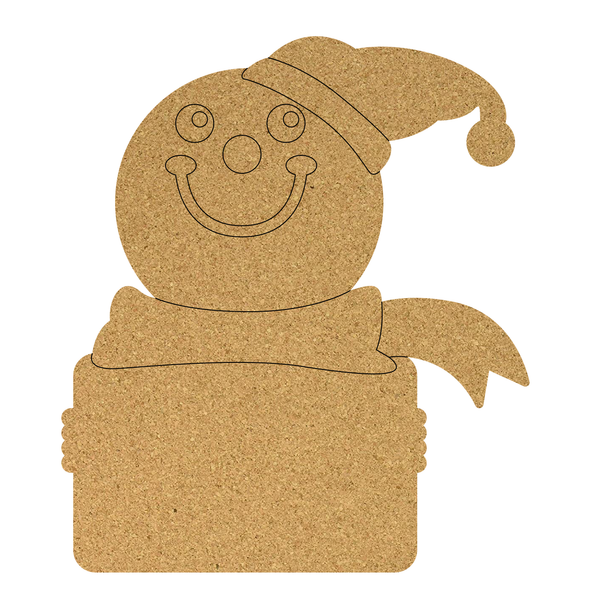 Snowman with Hat Cork Shape, Snowman Cork Board Cutout