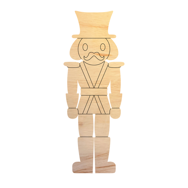 Wood Christmas Nutcracker Shape, Nutcracker Craft Cutout