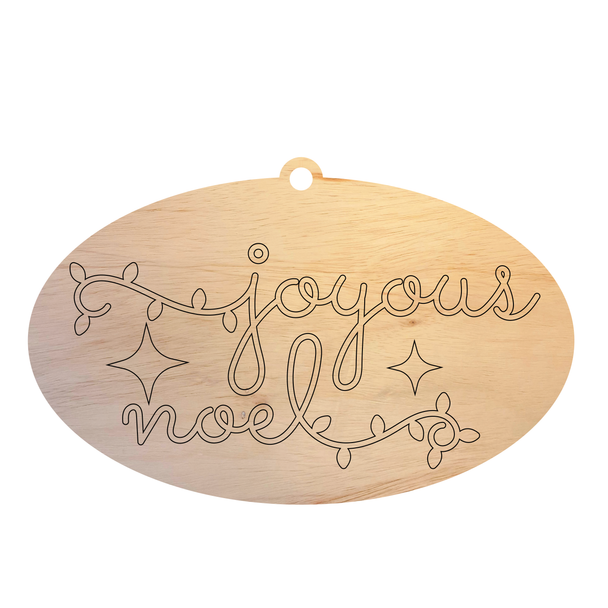 Wood Christmas Noel Plaque Shape, Blank Noel Craft Cutout