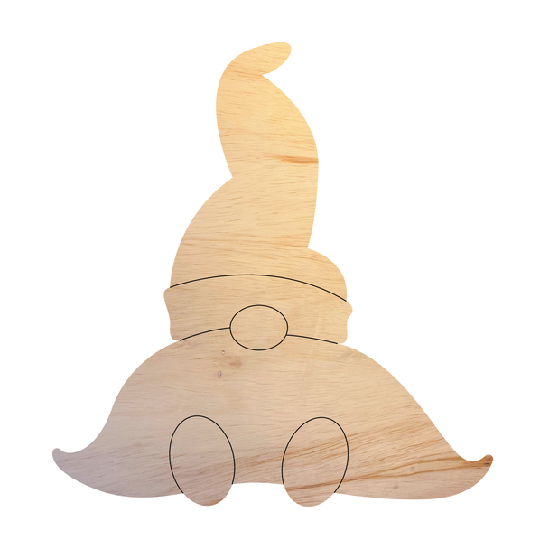 Christmas Gnome Wood Shape, Unfinished Gnome Craft