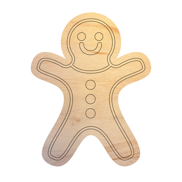 Gingerbread Man Wood Shape, Blank Christmas Craft Cutout