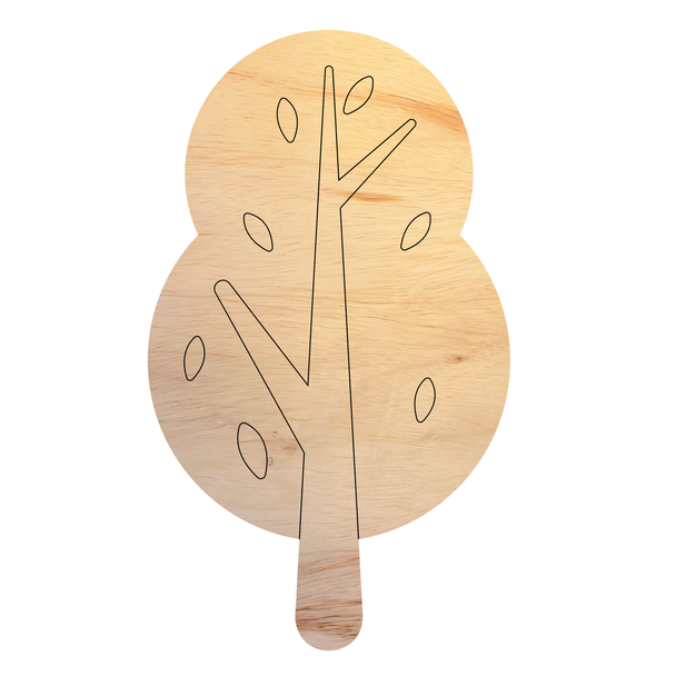 Wood Winter Tree Shape, Unfinished Winter Tree Craft Cutout