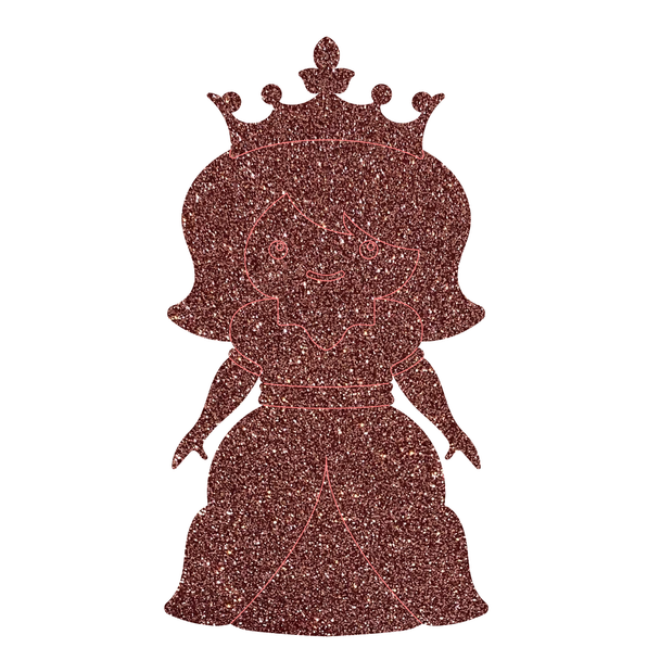 Princess Girl In Dress Acrylic Shape, Glitter Princess Kid Cutout
