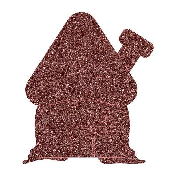 Winter Family House Acrylic Shape, Glitter Craft Cutout