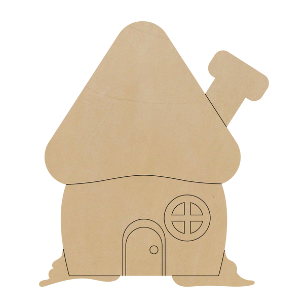 Winter Family House Leather Shape, Leather Winter Cutout