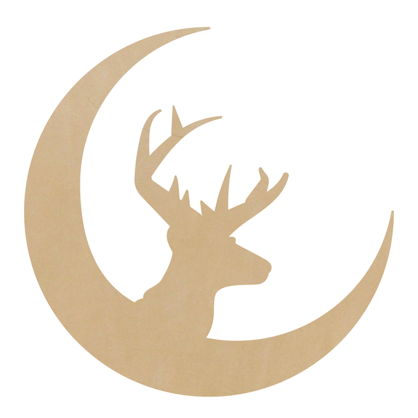 Christmas Buck Shape, Leather Deer Moon Craft Cutout