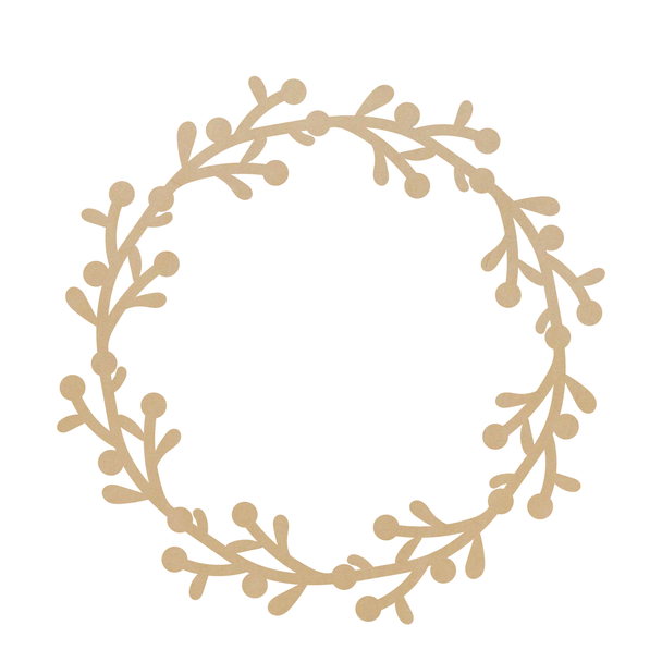 Christmas Wreath Shape, Leather Holiday Craft Cutout