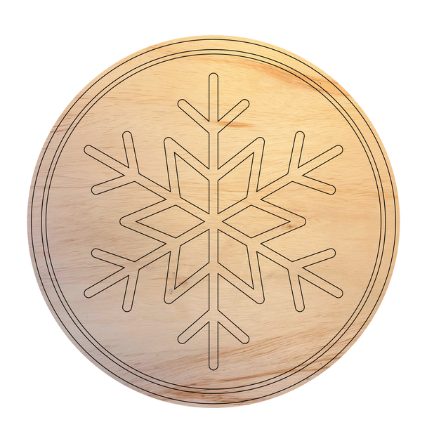 Christmas Snowflake Stamp Wood Shape, Unfinished Holiday Cutout