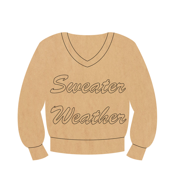 Sweater Weather Wood Shape, Wooden MDF Cutout