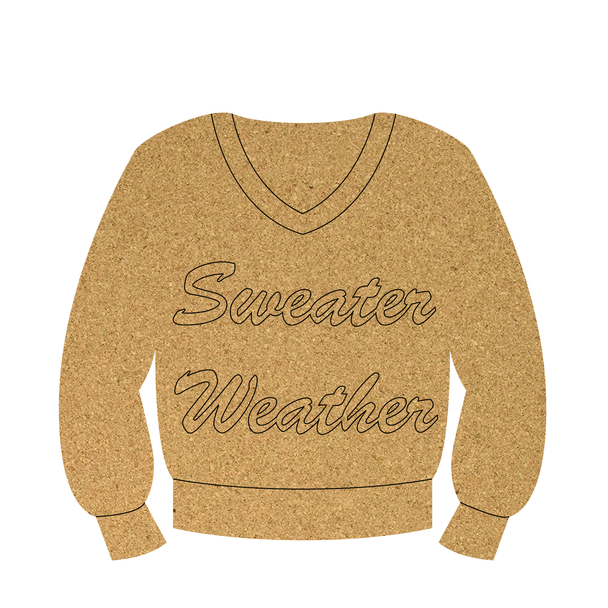 Sweater Weather Cork Board Shape, Holiday Winter Cutout