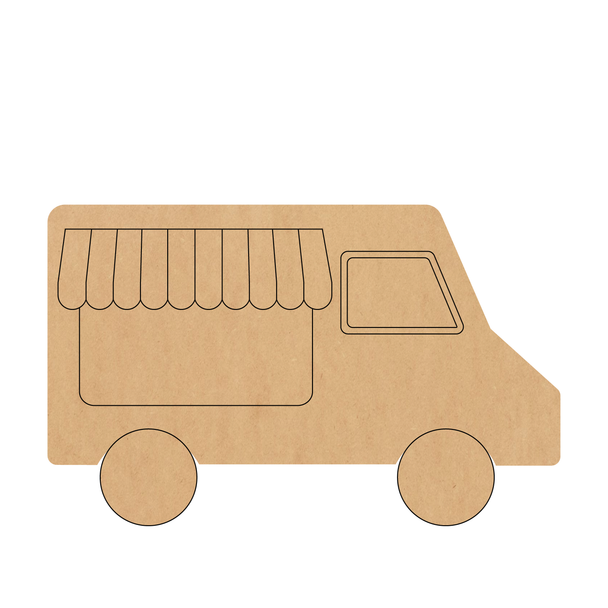 Food Truck Wood Shape, Wooden Food Truck Cutout