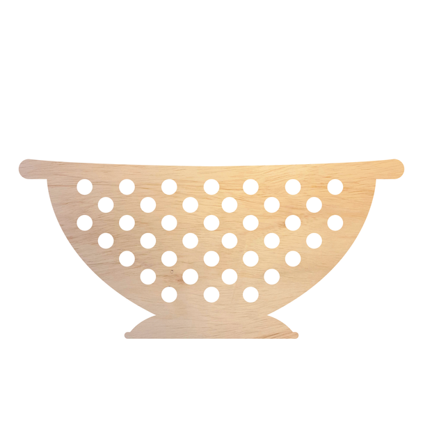 Food Colander Wooden Shape, Unfinished Craft Design