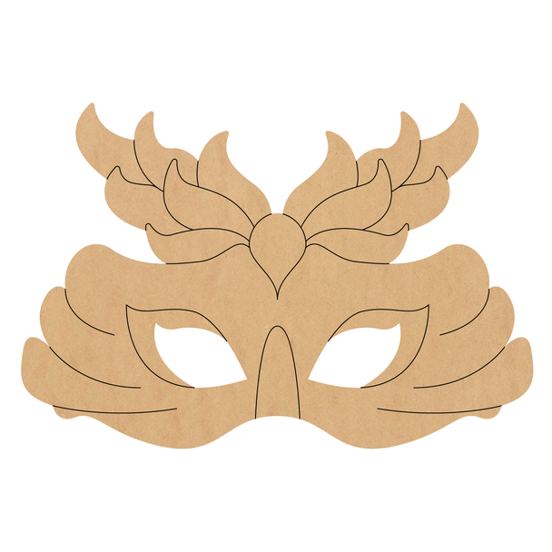 Mardi Gras Mask Wood Shape, Wooden MDF Mask Cutout
