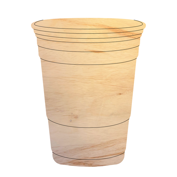 Mardi Gras Solo Cup Wood Shape, Unfinished Cup Cutout