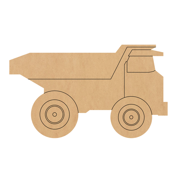 Construction Dump Truck Wood Shape, Wooden Truck Cutout