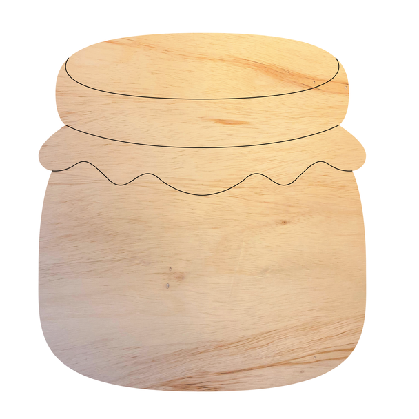 Jelly Jar Wood Shape, Unfinished Mason Jar Cutout