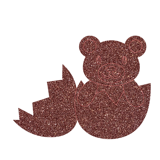 Easter Egg Bear Acrylic Shape, Glitter Easter Craft Cutout