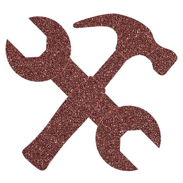 Crossed Hammers Acrylic Shape, Glitter Hammers Craft Cutout