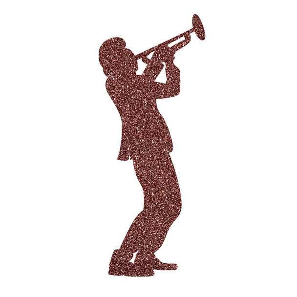 Horn Player Acrylic Shape, Glitter Trumpet Player Craft Cutout