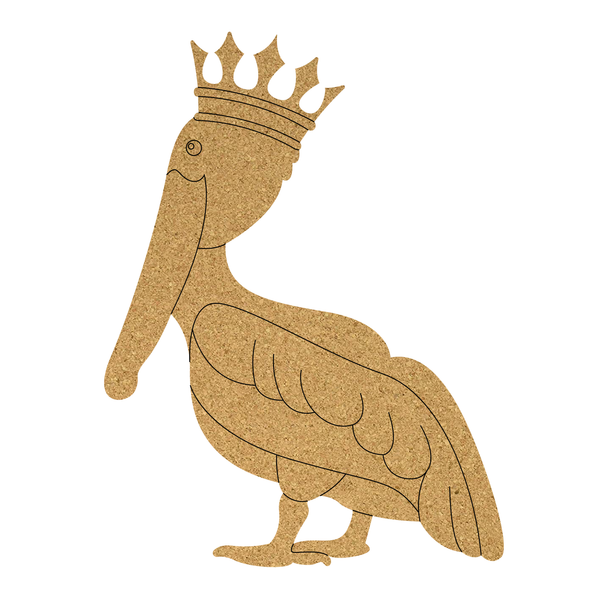 Pelican Mardi Gras Cork Board Shape, Pelican Craft Cutout