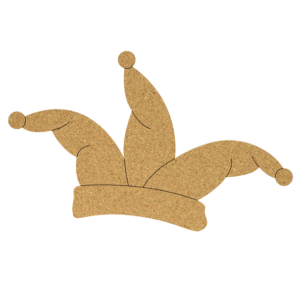 Jester Hat Cork Board Shape, Mardi Gras Craft Cutout