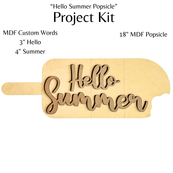 wood supplies for Hello Summer DIY Door Hanger Kit Popsicle Project Kit