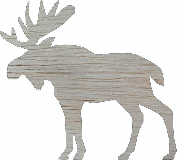 Moose Animal Wood Shape, Unfinished Real Wooden Cutout