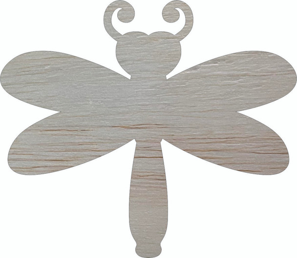 Heart Dragonfly Wood Shape, Unfinished Animal Craft