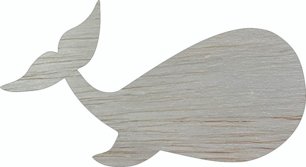 Whale Sea Wood Cutout, Unfinished Animal Craft Shape