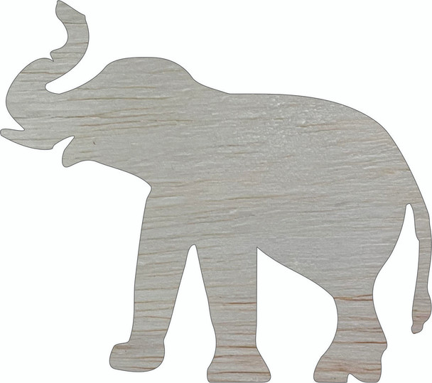 Elephant Wooden Craft Shape, Unfinished Wall Cutout