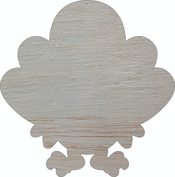 Turkey with Feet Wooden Craft Shape, Unfinished Fall Wood