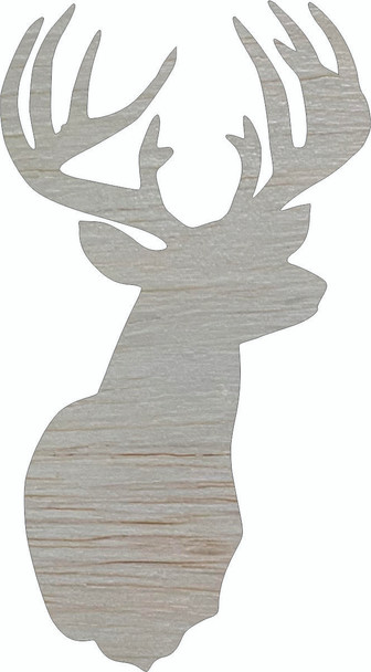 8 Point Buck Wooden Craft Shape, Unfinished Deer Wood Cutout