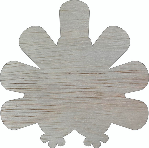 Thanksgiving Turkey Fall Wooden Craft Shape, Unfinished Cutout