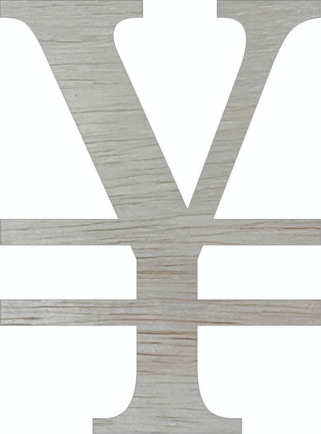 Yen Money Wooden Craft Shape, Unfinished Wall Cutout