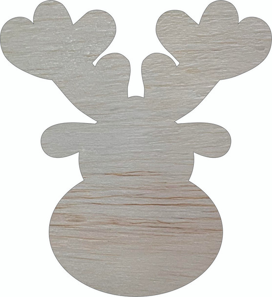 Reindeer Head Wooden Unfinished Shape, Paintable Wall Craft