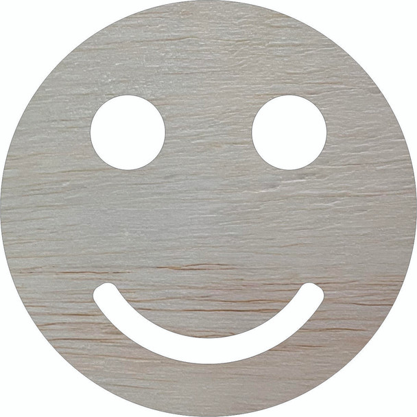 Wooden Smiley Face Craft Cutout, Unfinished Wood Blank