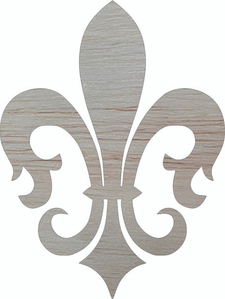 Victorian Fleur De Lis Wooden Cutout, Unfinished Blank