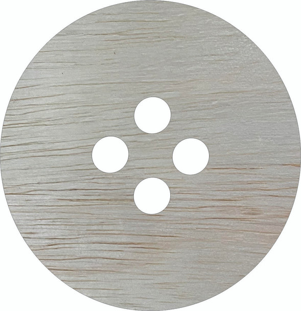 Wooden Button Craft Cutout, Unfinished Blank