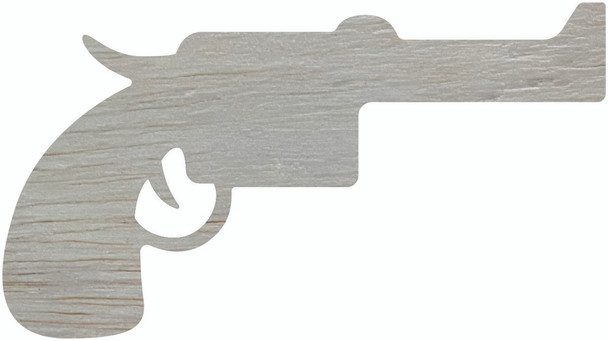 Western Pistol Wood Shape, Unfinished Paintable Craft