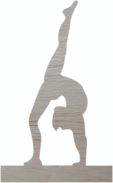 Gymnast on Beam Wood Shape, Unfinished Paintable Craft