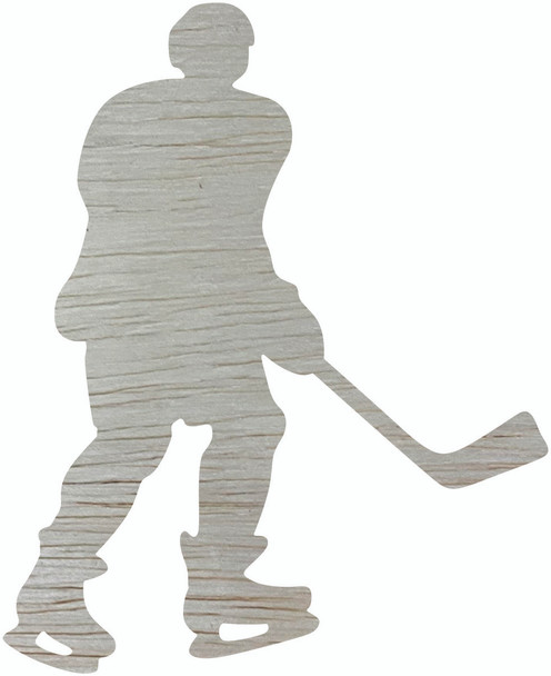 Hockey Player Sports Paintable Wood Shape, Unfinished