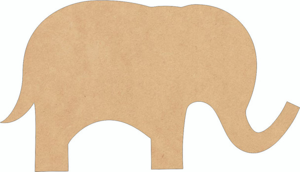 Cute Elephant Wood MDF Cutout, Paintable Craft DIY