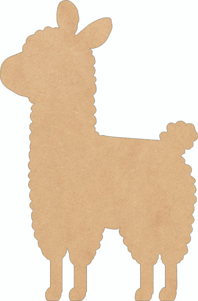 Unfinished Alpaca Kids Cutout, Paintable MDF Shape